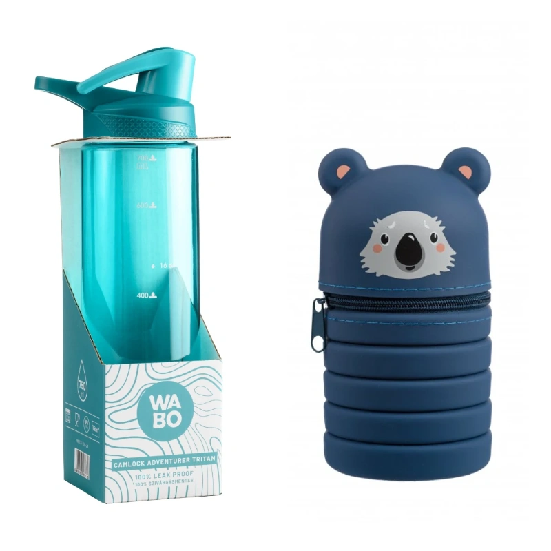 Picture of WABO kulacs és Nebulo állatos szilikon tolltartó csomagajánlatban 